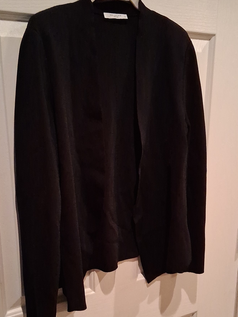 M.M. Lafleur Woolf Black Open-Front Collarless Jardigan